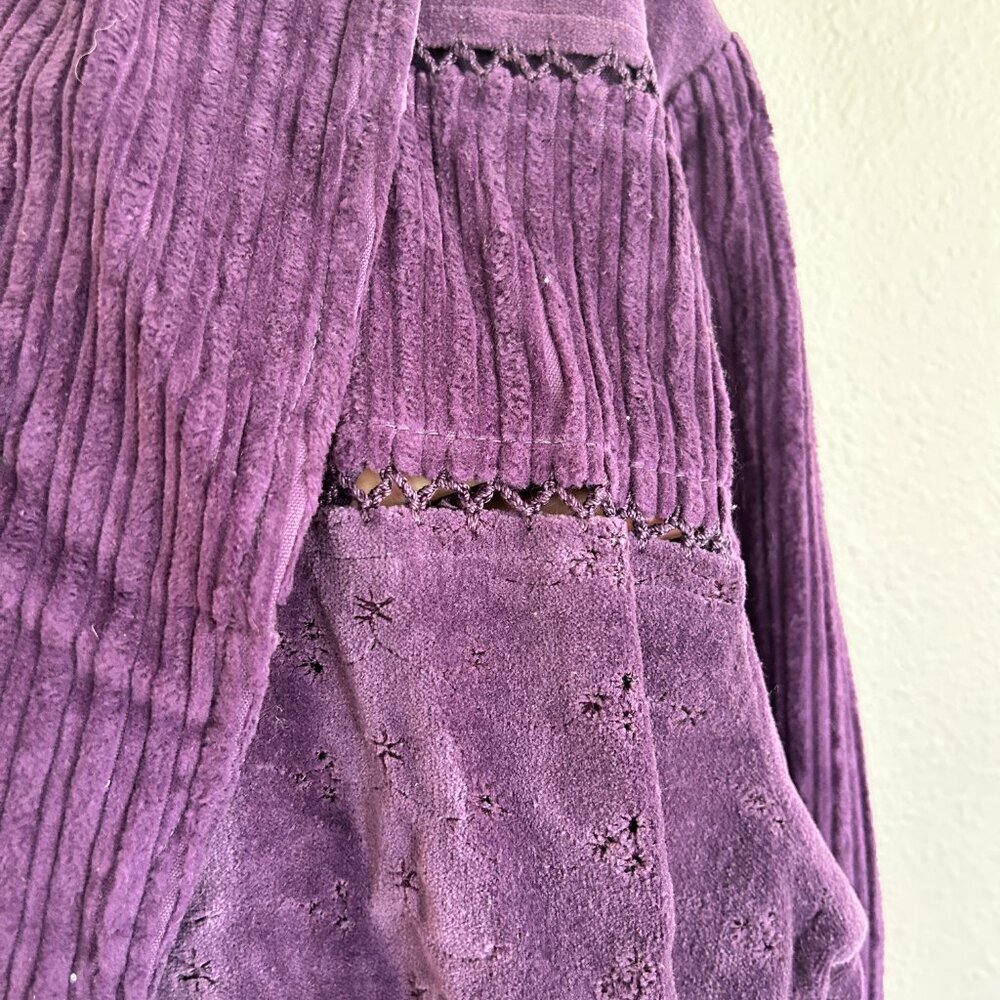 Vtg Christopher & Banks Jacket M Purple Crop Chenille Bolero Blazer NEW - Picture 6 of 12